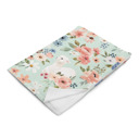 Wanderlust Aqua Blue Llama Floral Throw Blanket Floral Throw Blankets