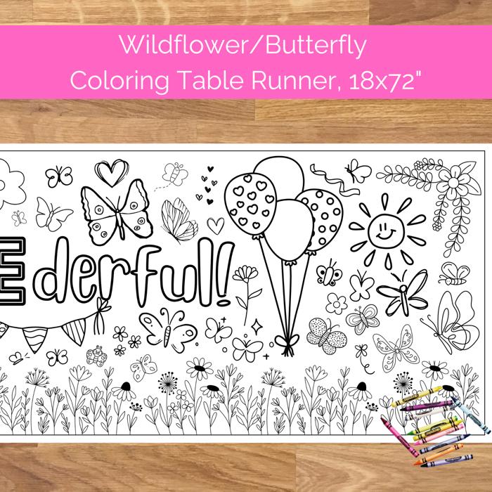 Isn't She ONEderful Coloring Table Runner, 20x72"