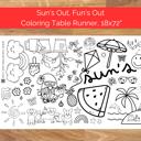  Sun's Out Summer Coloring Table Banner, 18x72"