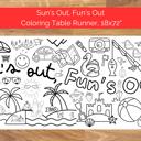  Sun's Out Summer Coloring Table Banner, 18x72"