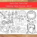  Sun's Out Summer Coloring Table Banner, 18x72"