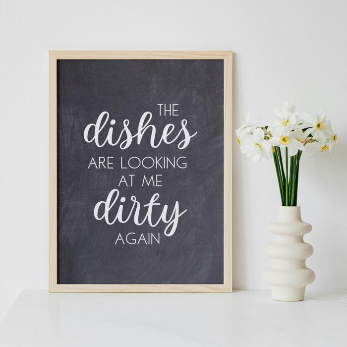 Dirty Dishes Funny Art Print