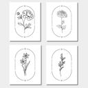  Birth Flower Art Print | Pack of 2, Your Choice