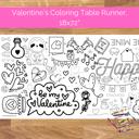  Happy Valentine's Day Coloring Table Runner, 18x72"