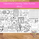  Happy Valentine's Day Coloring Table Runner, 18x72"