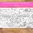  Happy Valentine's Day Coloring Table Runner, 18x72"