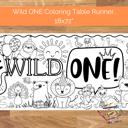  Wild ONE Coloring Table Runner, 18x72"