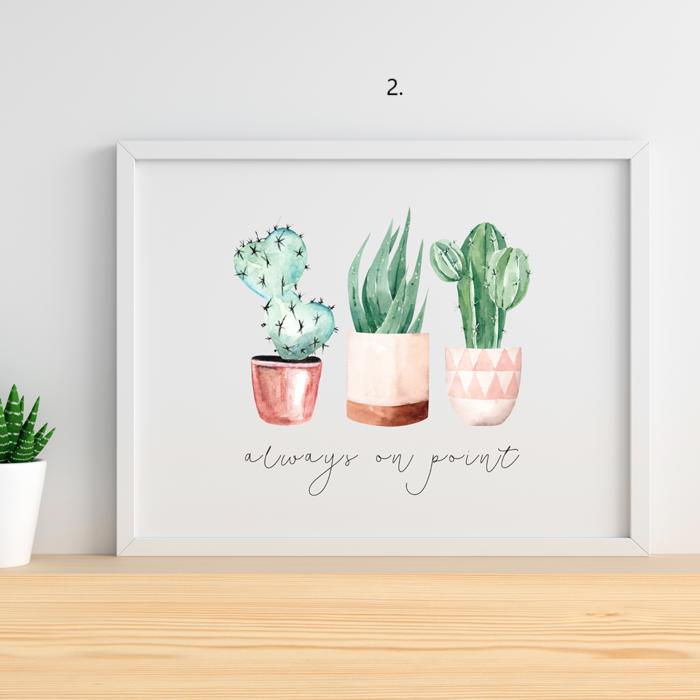 Watercolor Succulent Art Print | 5 Styles