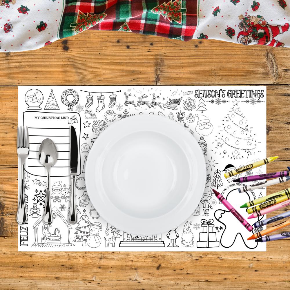 Christmas Busy Page Place Setting for Kids, Pack of 6