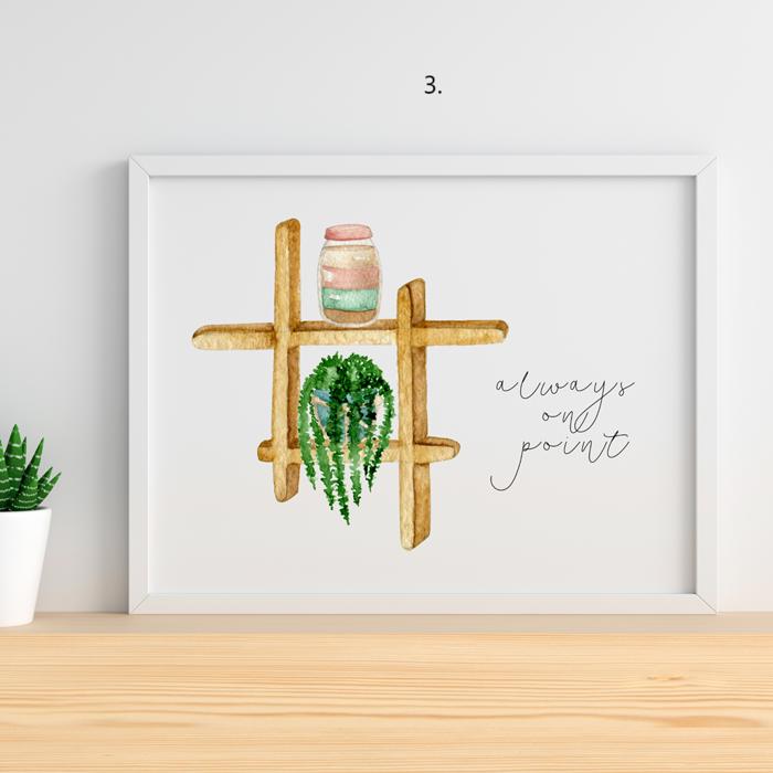 Watercolor Succulent Art Print | 5 Styles