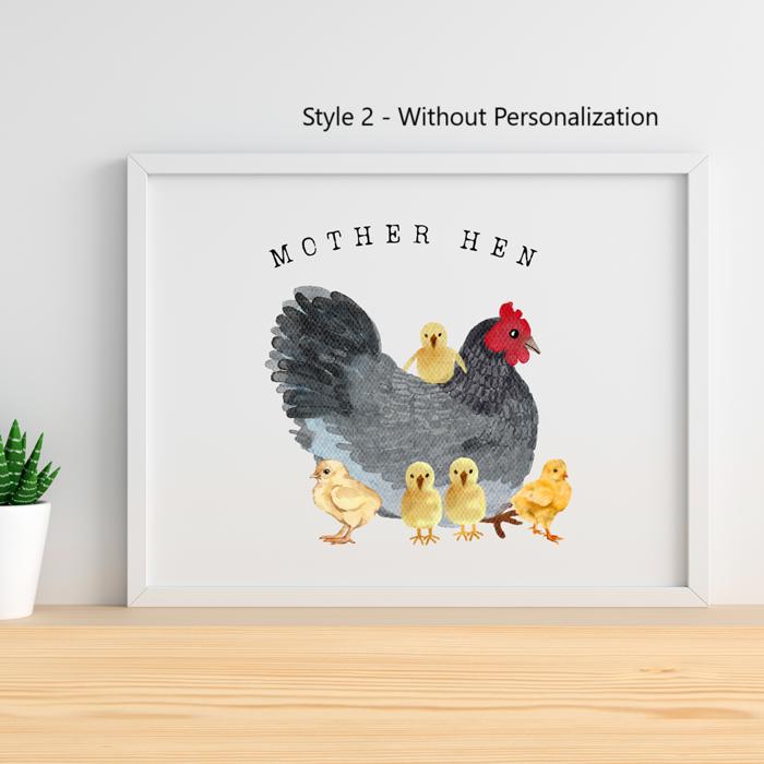 Mother Hen Custom Watercolor Art Print | 2 Styles