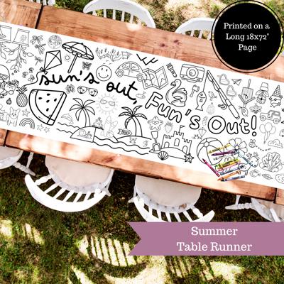 Sun's Out Summer Coloring Table Banner, 18x72"