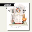  Custom Halloween Watercolor Front Door Art Print - 4 Styles