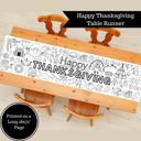  Happy Thanksgiving Coloring Table Runner, 18x72"