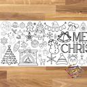  Merry Christmas Coloring Table Runner, 18x72"