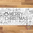  Merry Christmas Coloring Table Runner, 18x72"