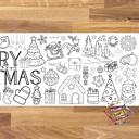  Merry Christmas Coloring Table Runner, 18x72"