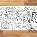  Feliz Navidad Coloring Table Runner, 18x72"