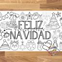  Feliz Navidad Coloring Table Runner, 18x72"