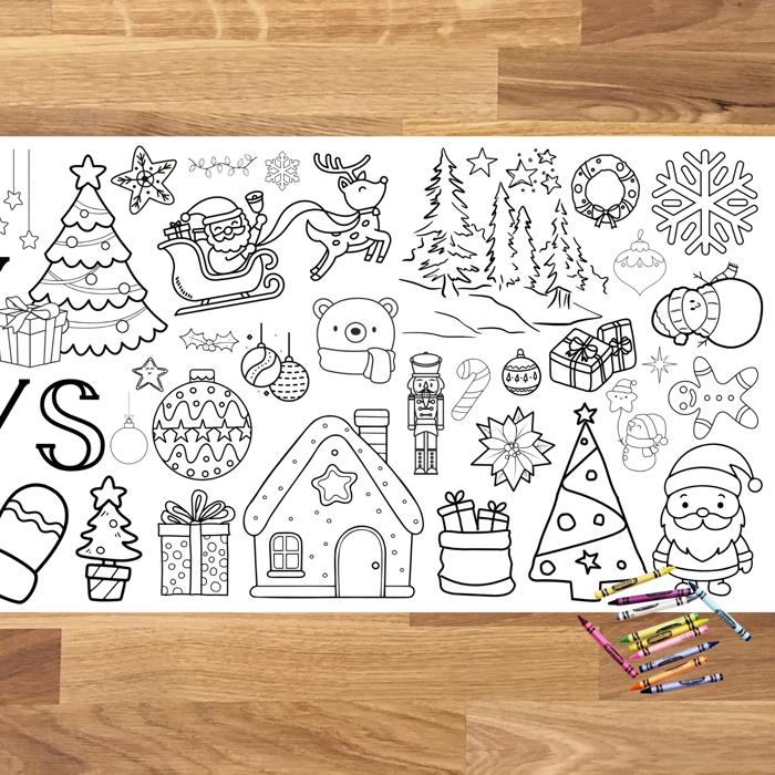 Happy Holidays Coloring Table Runner, 18x72"