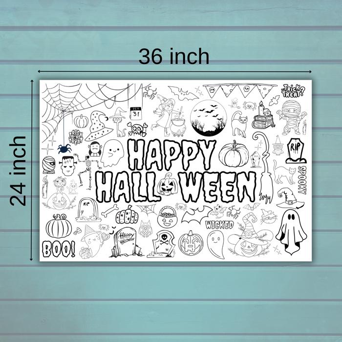 Happy Halloween Coloring Poster, 24x36"