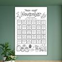  30 Days of Gratitude November Coloring Page, 18x24"