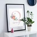  Custom Floral Nursery Initial Art Print