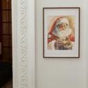  Watercolor Santa Holding a Nativity Art Print | Multiple Sizes