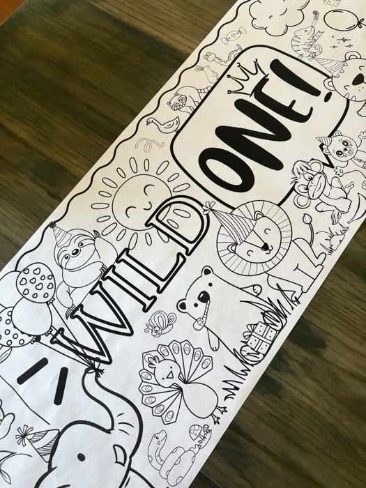 Wild ONE Coloring Table Runner, 18x72"