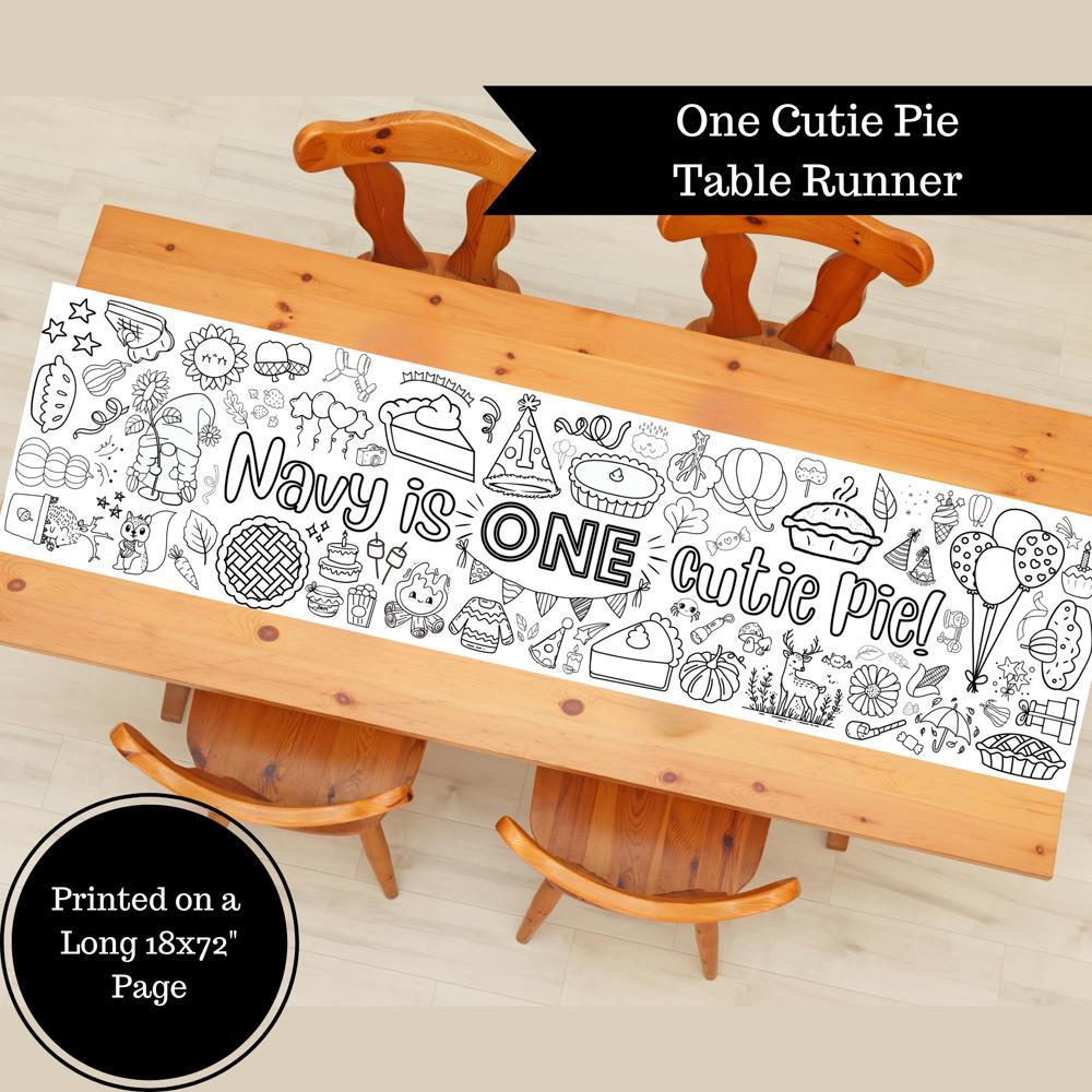 Personalized Birthday Party Table Runner, 18x72"