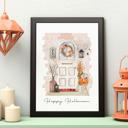  Custom Halloween Watercolor Front Door Art Print - 4 Styles