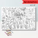  24x36" Personalized Mermaid Coloring Page | Cute Bedroom Decor or Gift