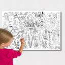  24x36" Personalized Mermaid Coloring Page | Cute Bedroom Decor or Gift