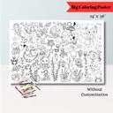  24x36" Personalized Mermaid Coloring Page | Cute Bedroom Decor or Gift