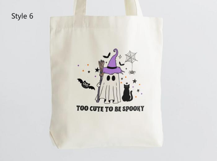 Cute Halloween Cotton Tote Bags | 8 Designs to Choose From 