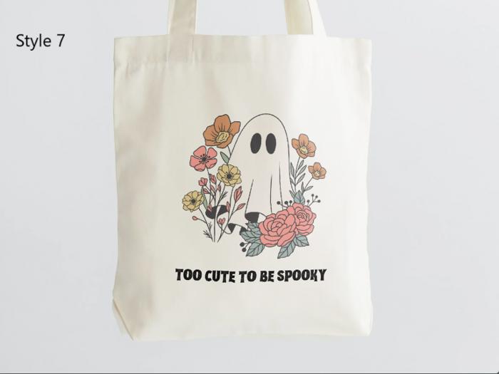 Cute Halloween Cotton Tote Bags | 8 Designs to Choose From 