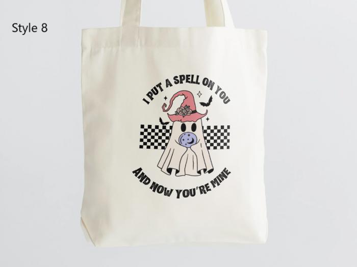 Cute Halloween Cotton Tote Bags | 8 Designs to Choose From 