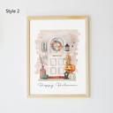 5x7 Custom Halloween Watercolor Front Door Art Print - 4 Styles