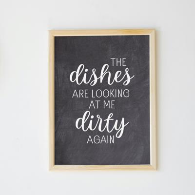 Dirty Dishes Funny Art Print