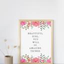 Floral Vintage Watercolor Floral Nursery Print