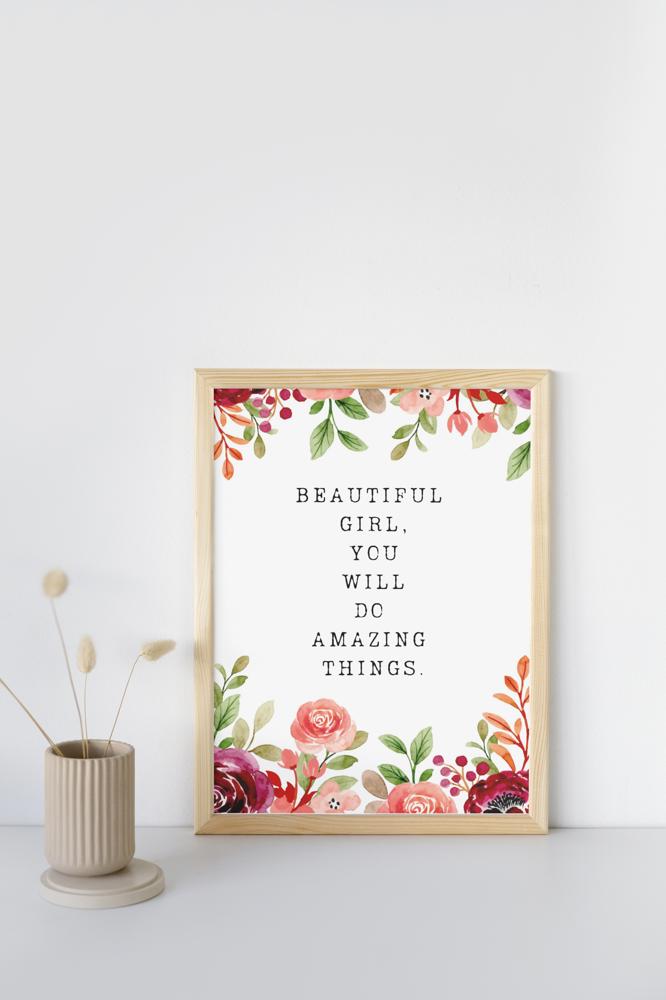 Watercolor Floral Nursery Print