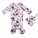 0-6M Purple Floral Newborn Baby Gown | 0-6m | 4 Styles