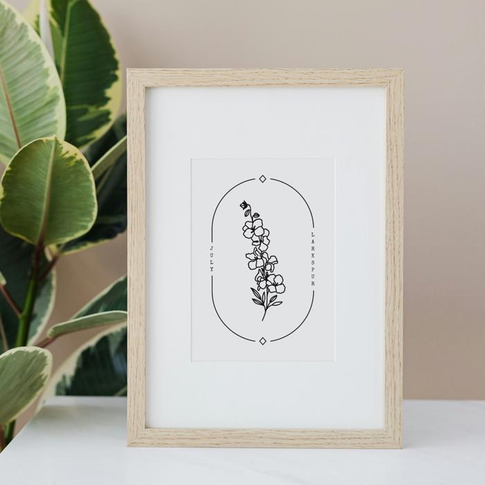 Birth Flower Art Print | Pack of 2, Your Choice