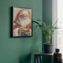  Watercolor Santa Holding a Nativity Art Print | Multiple Sizes