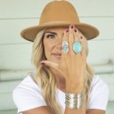  Boho Turquoise Stone Ring