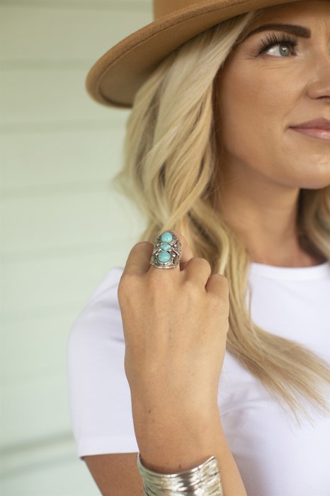 Boho Turquoise Stone Ring