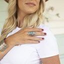  Boho Turquoise Stone Ring