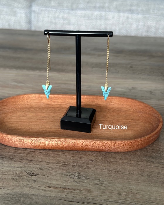 Long Chain Arrowhead Earrings