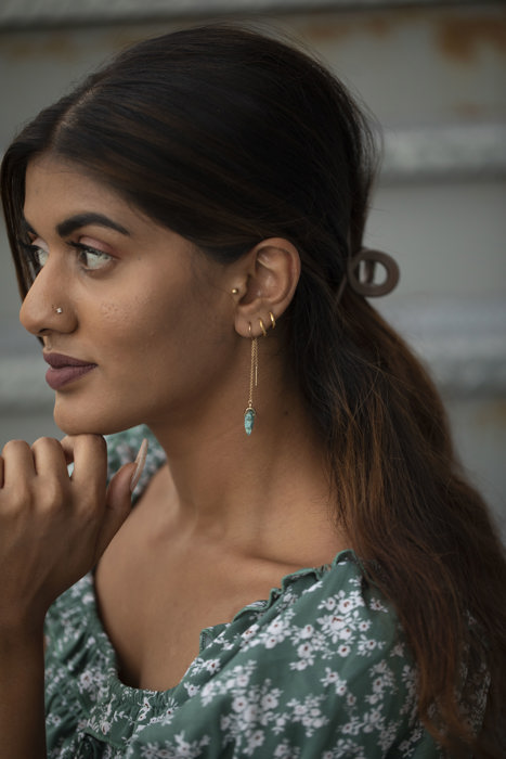 Long Chain Arrowhead Earrings