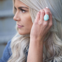 Mint Oval Stone Rings